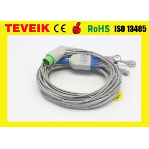 Buy cheap Fukuda Denshi DS-7100 /7200 5 Leads ECG Cable , Round 12pin ECG Lead Wires With Snap from wholesalers