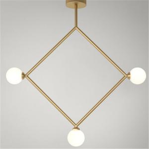 Buy cheap Post-modern Iron Glass Geometry Chandelier Living Room Rhombus Triangle Chandelier(WH-MI-366) from wholesalers