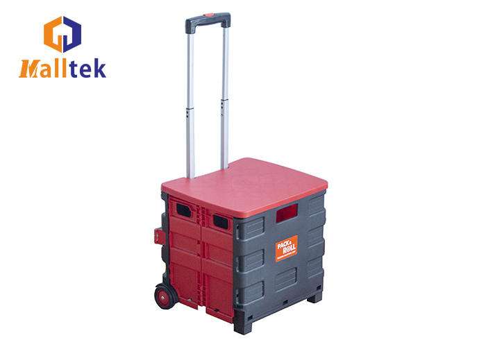 Buy cheap Portable Aluminum Handle Folding Plastic Trolley With Lid from wholesalers