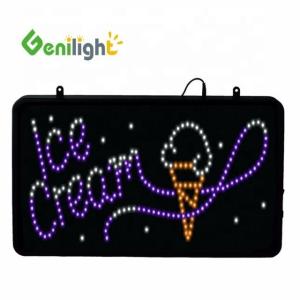 Lighted Ice Cream LED Open Sign with ABS Outframe and Eye-Catching Acrylic Front