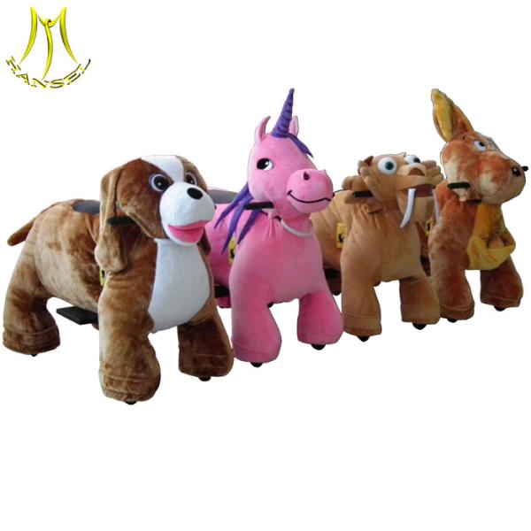 Quality Hansel plush animal ride for mall and amusement motorized animals with plush animal electric scooter for sale