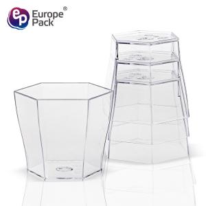 New style high quality transparent disposable plastic 60ml hexagon cup