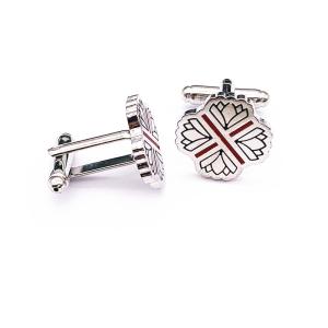 Buy cheap Shape Custom Enamel Cufflinks / Silver Plated Cufflinks With Hard Enamel product