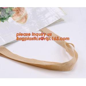 Premium eco wholesale custom print laminated gold metallic polypropylene woven