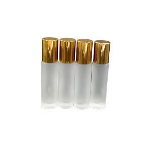 Buy cheap 10ml Frosted Empty Roll On Bottles For Essential Oils With Gold Aluminium Screw Cap from wholesalers