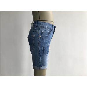 Buy cheap Light Wash Boys Denim Jeans , Stretch Denim Shorts With Patch / Rip TW78601 from wholesalers