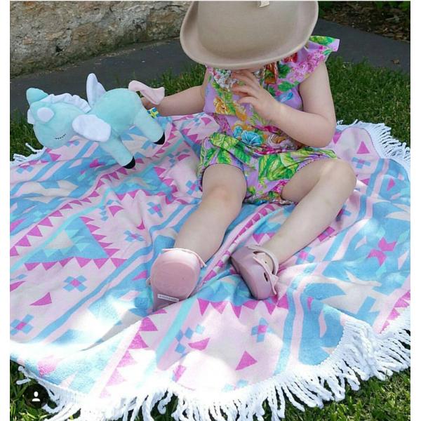 Buy cheap Factory wholesale Kids Round Beach Towel with Tassels Children roundie towel Kids beach towel from wholesalers