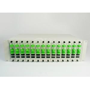 SC/APC Connectors Rack Mount PLC Splitter 3U 19" 14 Slots With 1x2 LGX Cassette