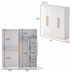 Buy cheap Modern White Wardrobe Cabinet With Door Easy Assemble OEM Accepted from wholesalers