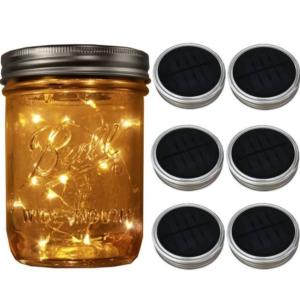 Buy cheap 8 pack Solar lamp Mason Jar lights fairy Lid String with 8 Hangers Decorations for Party from wholesalers