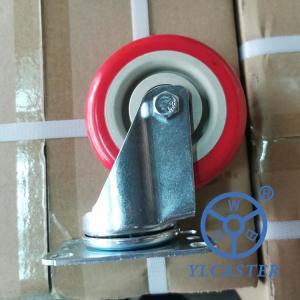 Buy cheap 100mm Swivel Red PVC Casters Economical Trolley Wheels 90KG Capacity from wholesalers