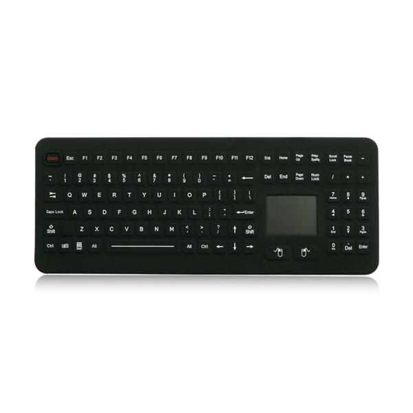 Quality Ruggedized Silicone Industrial Keyboard With Touchpad, Washable Silicone Medical Keyboard for sale