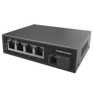 Buy cheap 10/100M 5 Port PoE Fiber Switch With 4x10/100M RJ45 And 1x155M Uplink SC Port from wholesalers