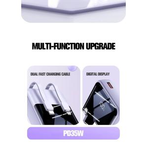 Buy cheap 2024 Hot Sale 20000mAh 35W Super Fast Charging Power Banks With LED Display Built in Double-Cable Power Bank from wholesalers