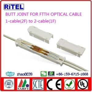 China FTTH BUTT JOINT connection of 1-cable(2F) to 2-cable(1F) for drop fiber optic cable 2*3mm on sale