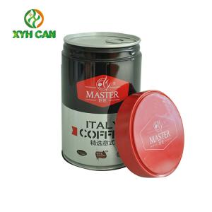 China Coffee Tin Cans Custom Logo Airtight Empty Cans Magnetic Tins for 250G Coffee Powter Storage on sale