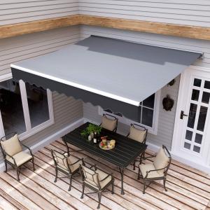 4x2.5m Retractable Manual Awning Window Door Sun Shade Canopy with Fittings and