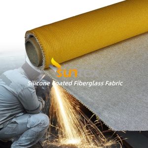 Double Sided Silicone Coated Fiberglass Fabric 800℃ Protective Welding Blanket