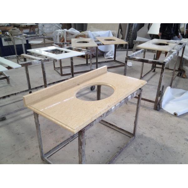 Quality Restroom /  Bath Prefabricated Vanity Tops , Natural Marble Slab Countertop for sale