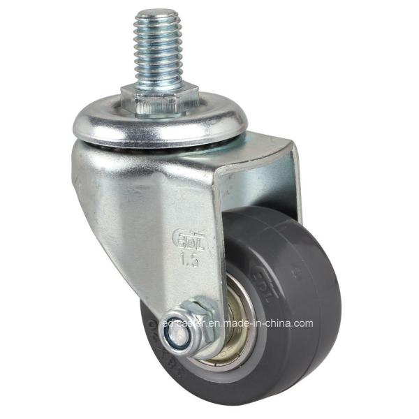 Edl Mini 1.5" 40kg Threaded Swivel PU Caster for Industrial Applications 26315
