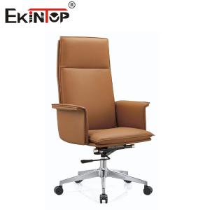 China Height Adjustable High Back PU Leather Chair With Swivel Casters on sale