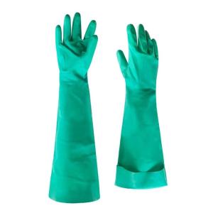 China Textured Fingertips Green Nitrile Glove 22 Mil Thickness for Enhanced Tactile Sensitivity on sale