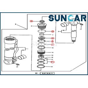 Buy cheap 600C 550LC John Deere 4384450 Excavator Hydraulic Removal Device Cylinder Seal Kit from wholesalers