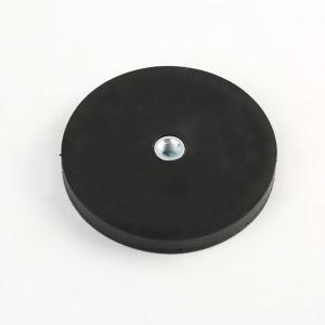 Buy cheap Flat thread mounting base M4 NdFeb Rubber Coated Neodymium Magnet product