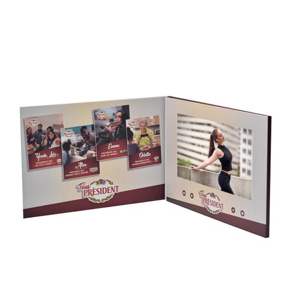Quality Motion activated ips lcd screens card brochure video brochure 7 inch，LCD video book for invitation for sale