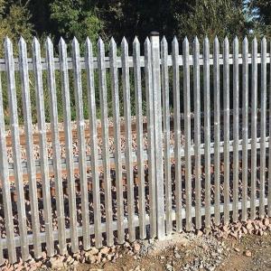 Hot dipped galvanized security steel D type W type palisade fencing