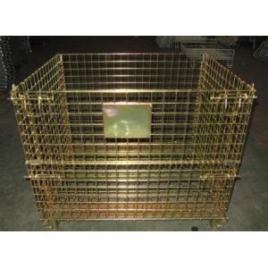 Buy cheap Industrial warehouse folding stackable storage wire mesh basket container from wholesalers