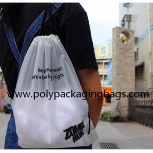 0.07mm White Frosted CPE Drawstring Back Pack For Fitness Convenient Storage Bag