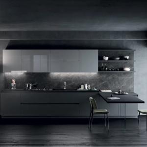 Modern Style Designs Melamine-faced Chipboard Kitchen Cabinets With Peninsula