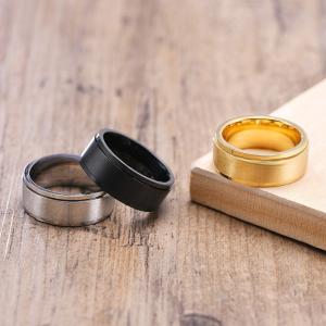Buy cheap Black / Silver / Gold Stainless Steel Spinner Ring 8mm Third Party Appraisal For product