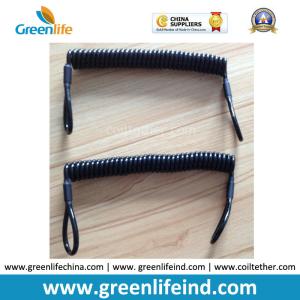Buy cheap High Pulling Black Stretched Spring Coiled Lanyard Retainer w/Loop Ends from wholesalers