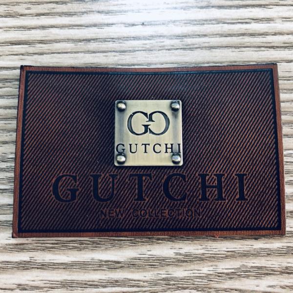 Quality Eco Friendly custom leather patches Shiny Metal Logo For Cowboy Clothing for sale