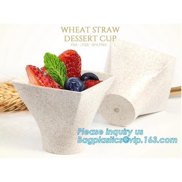 Wheat straw Compostable PLA eco-friendly biodegradable plastic cups,2.5 oz 4oz 6