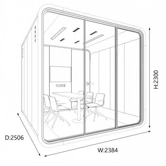 Buy cheap Steel Structure Coworking Pods Grey Meeting Room Pod Durable from wholesalers