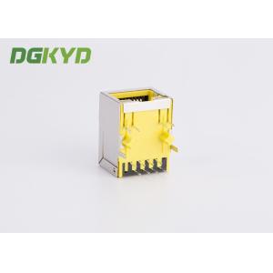 10 / 100 baseT RJ45 PCB connector with LAN Filter for Adsl, yellow housing