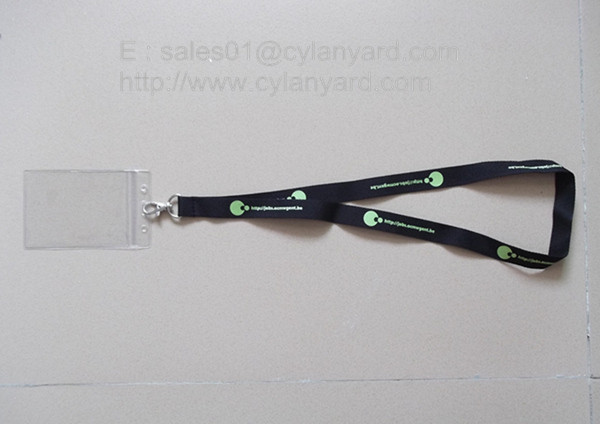 Quality Cheap customized logo printed polyester lanyard with plastic badge sleeve, for sale