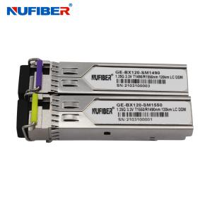 Buy cheap Long Distance 120km SFP Optical Fiber Module Bidi LC 1.25g Sfp 1490 / 1550nm from wholesalers