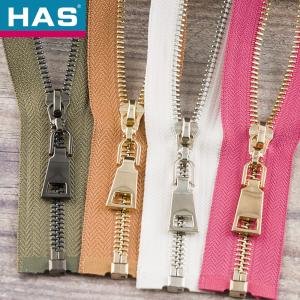 Buy cheap Fancy #5 Brass Zipper Green White 2 Way Metal Zip With Unique Zipper Pulls from wholesalers