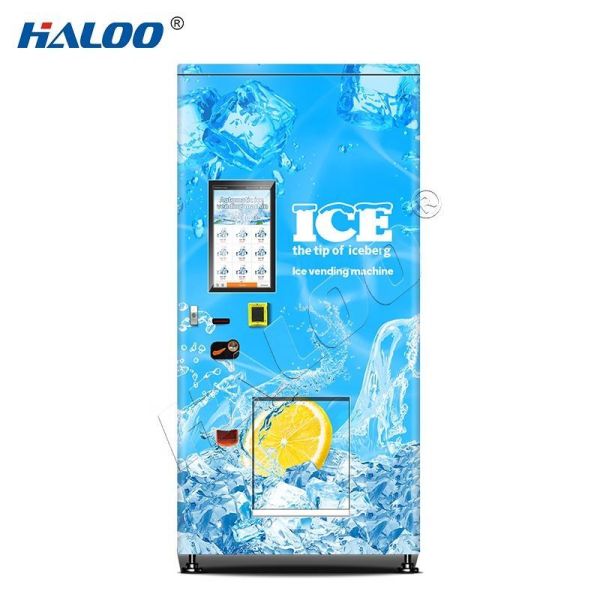 Quality Haloo vending machine supplier screen type large capacity ice making vending machine, used to optimize ice making ATM vending machines for sale