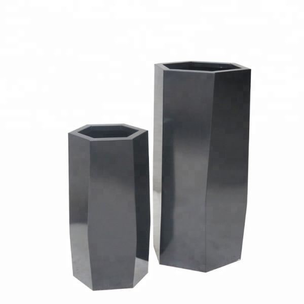 Quality Standing D40cm H80cm Fiberglass Garden Pots Outdoor for sale