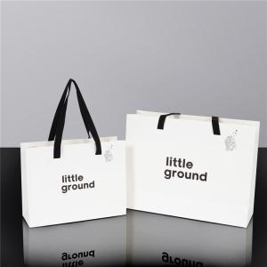 Buy cheap Custom Large Durable White Paper Shopping Paper Bags With Logo from wholesalers