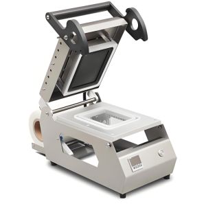 China 304 Stainless Steel Manual Tray Sealing Machine DQ-2 with Adjustable Temperature Circle-cut Design for Labor-saving Fast Food Packaging on sale