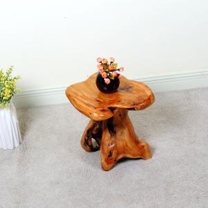 Apartment Retro Style Irregular Shape Pine Solid Wood Stool