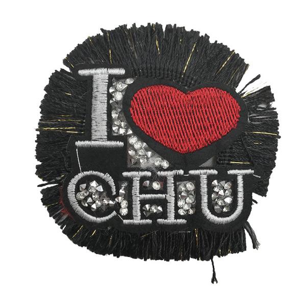 Buy cheap OEM Logo Bling Iron On Patches One Side Design With Black Base Color from wholesalers