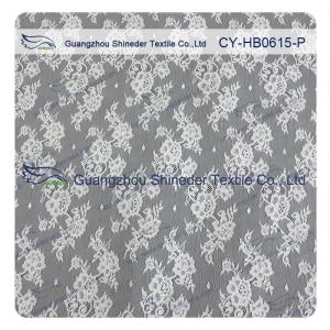 Buy cheap Chantilly Lace Fabric Eyelash Lace Trim For Womens Dress , White And Gray from wholesalers