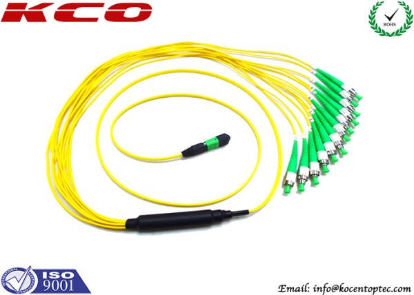 Buy cheap MPO APC to 12 FC APC Fibre Optical Patch Cable / 12 Cores Optical Fiber Jumpers from wholesalers